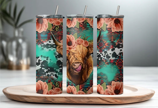 Highland Cow Turquoise